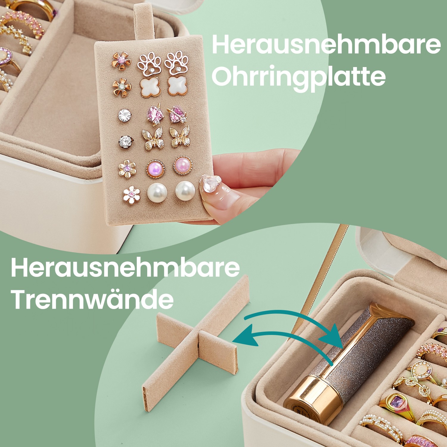 Smykkeskrin, 2 etager, af PU - Billede 4
