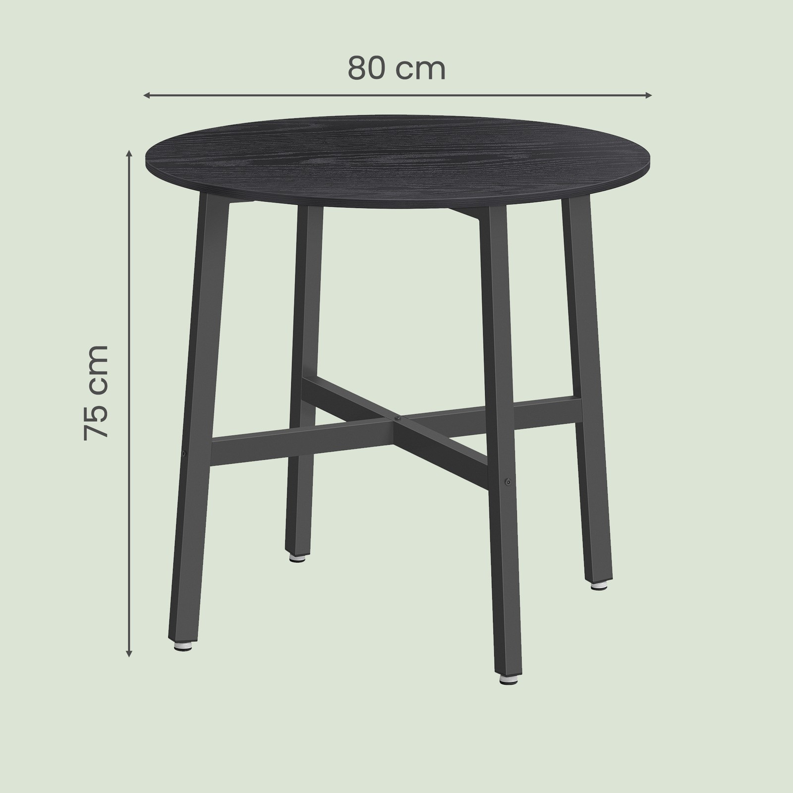 Round kitchen table, small dining table in industrial design, for the office - Image 3