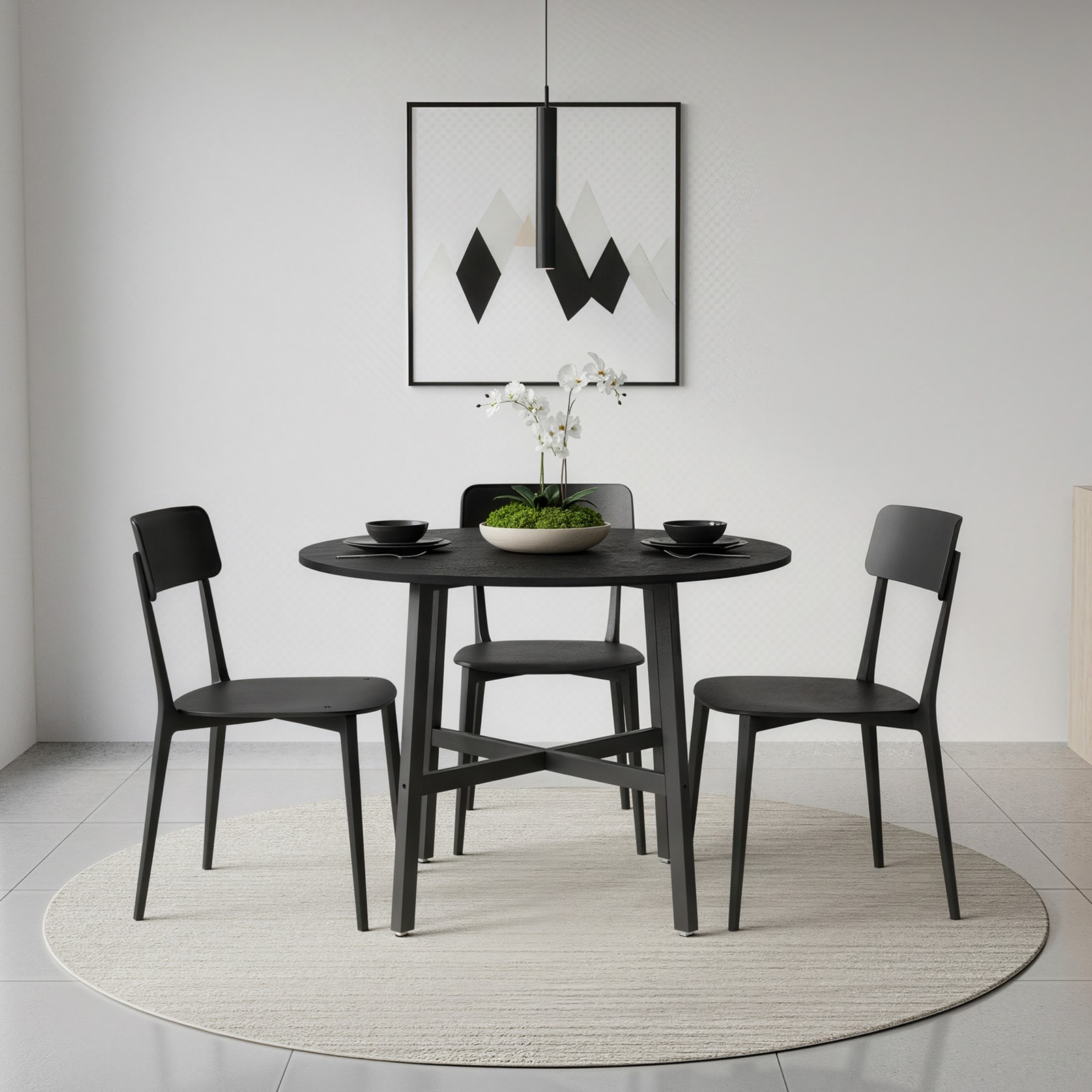 Round kitchen table, small dining table in industrial design, for the office - Image 4