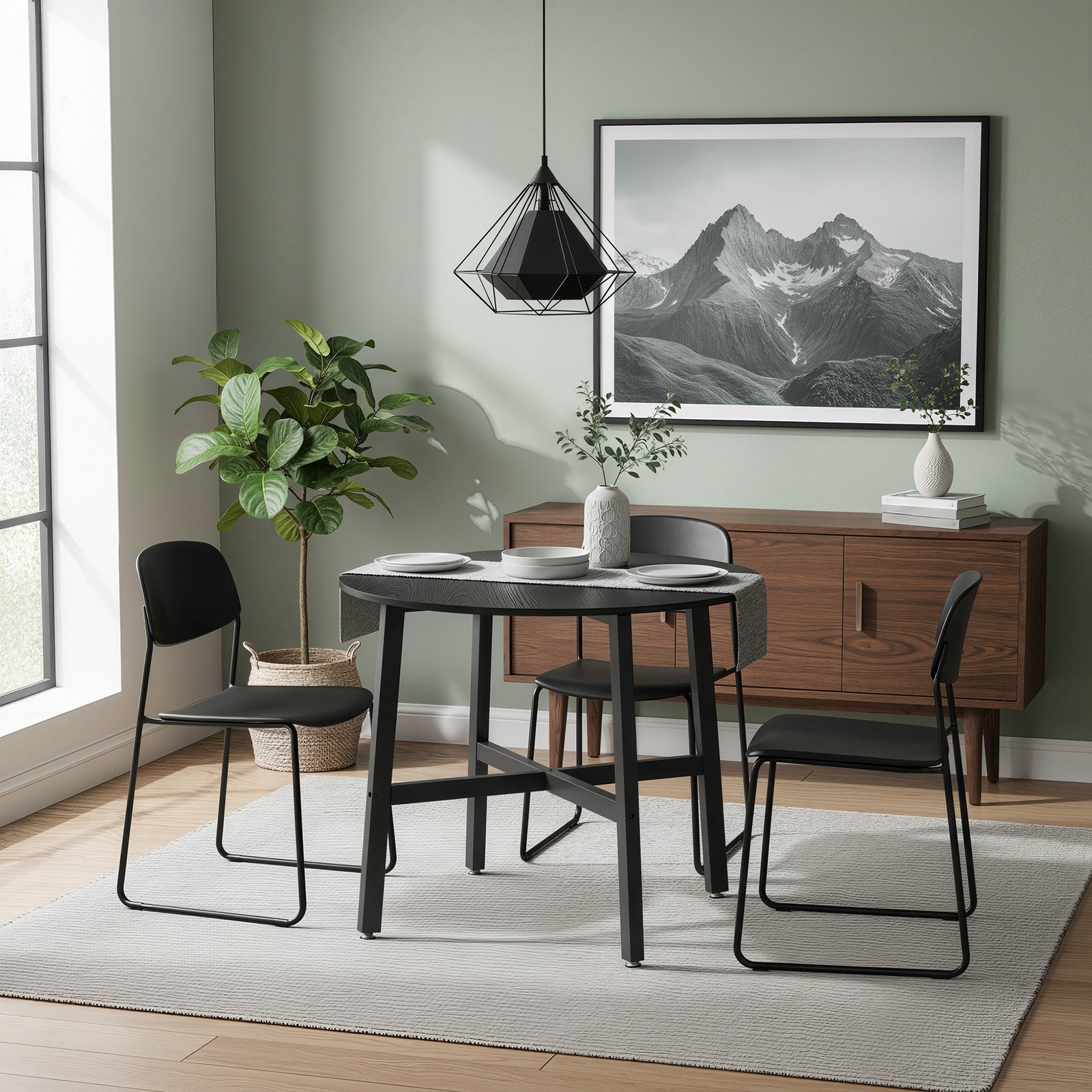 Round kitchen table, small dining table in industrial design, for the office - Image 5