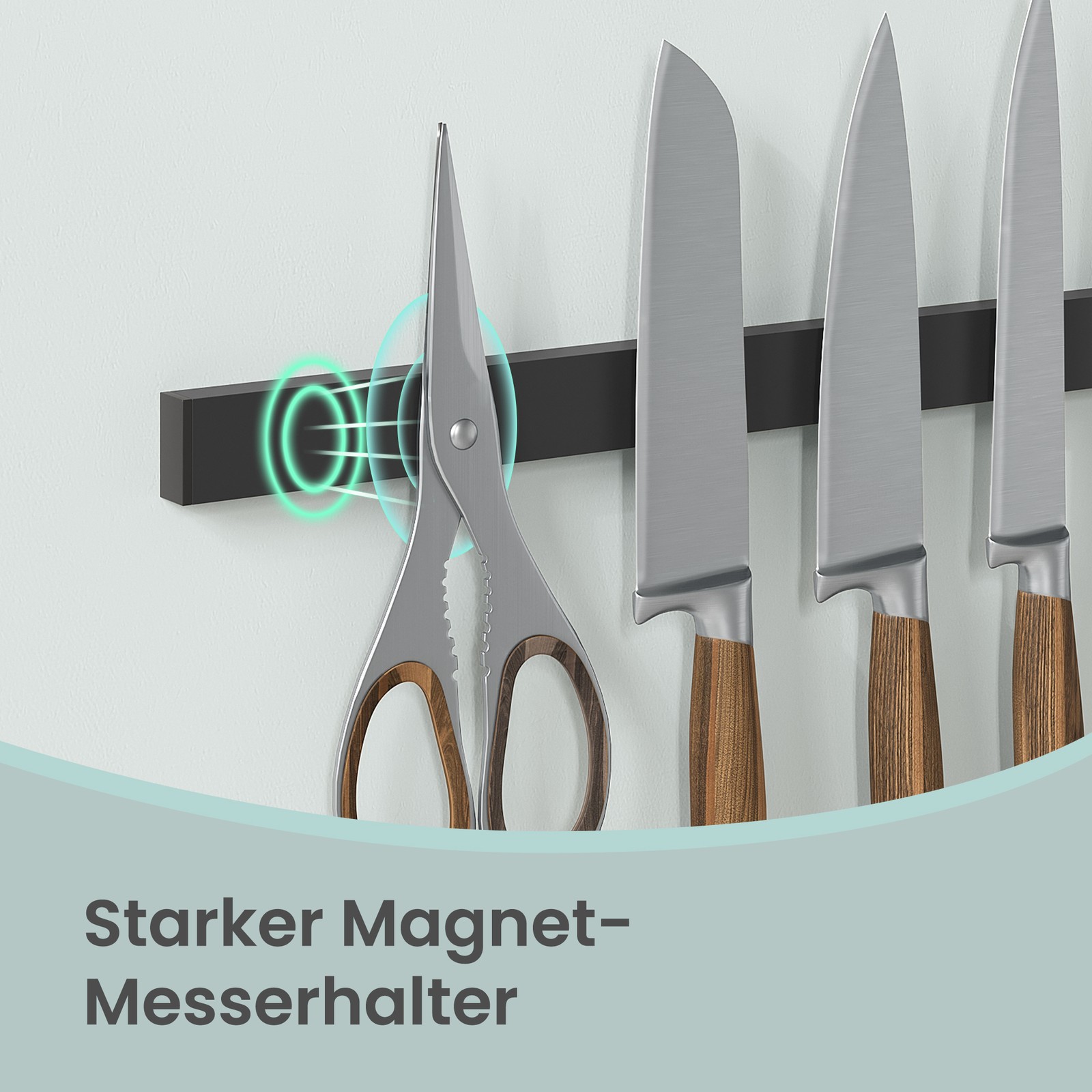 Køkkenhylde med kroge, magnetliste, trådkurv - Billede 8