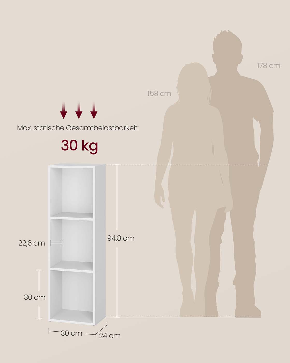 Bookcase with 3 open storage shelves - Image 6