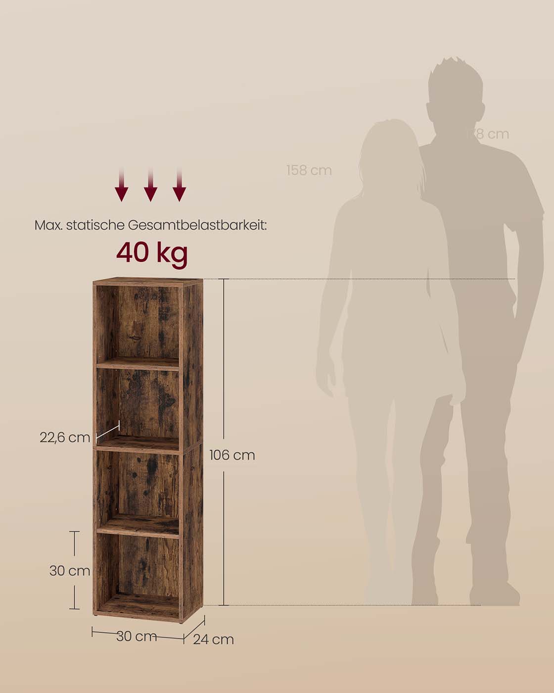 Bookcase with 4 open storage shelves - Image 7