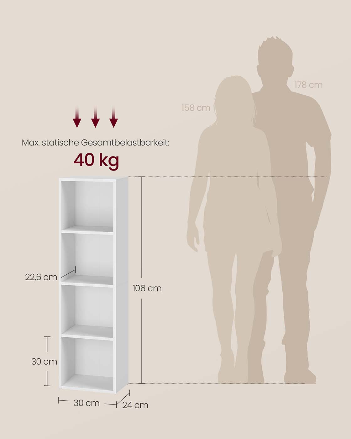 Bookcase with 4 open storage shelves - Image 7
