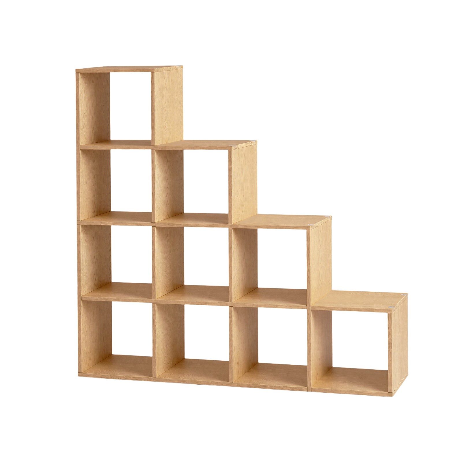 Bookcase with 10 shelves, tiered shelf, living room