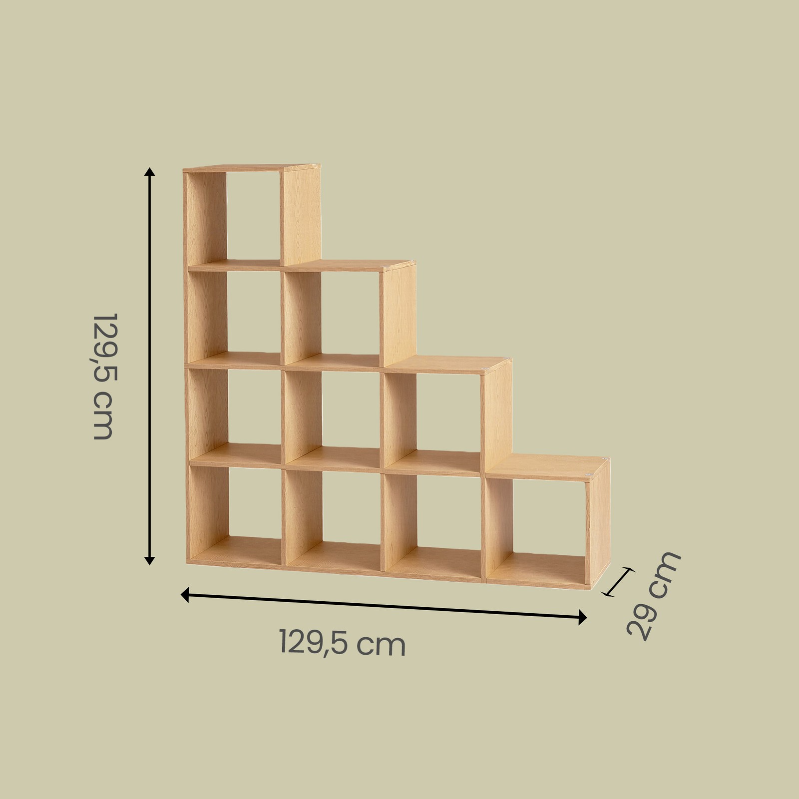 Bookcase with 10 shelves, tiered shelf, living room - Image 3
