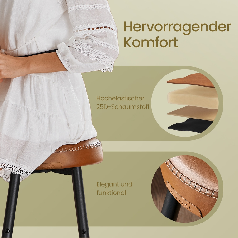 Bar Stool Set of 2, Counter Stool, Kitchen Chair - Image 2