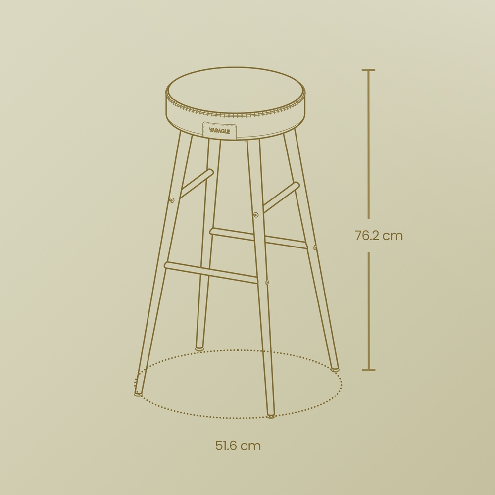 Bar Stool Set of 2, Counter Stool, Kitchen Chair - Image 5