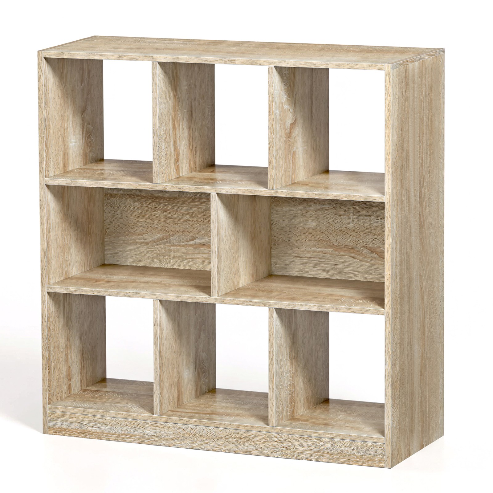 VASAGLE Bookshelf, Room Divider Shelf, Wooden Freestanding Shelving Unit with Open Compartments, Display Cabinet for Living Room, Bedroom, Kids’ Room, and Office, 97.5 x 100 x 30 cm (W x H x D), White