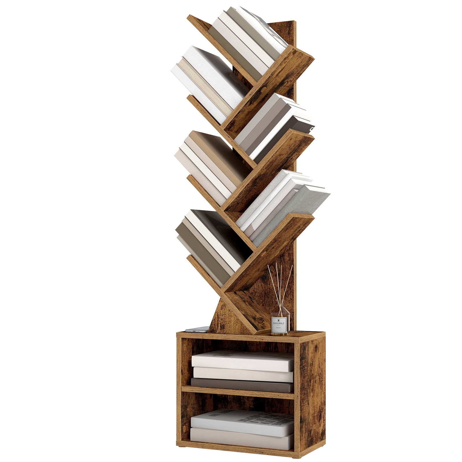 Tree-shaped freestanding shelf, bookshelf, 20
