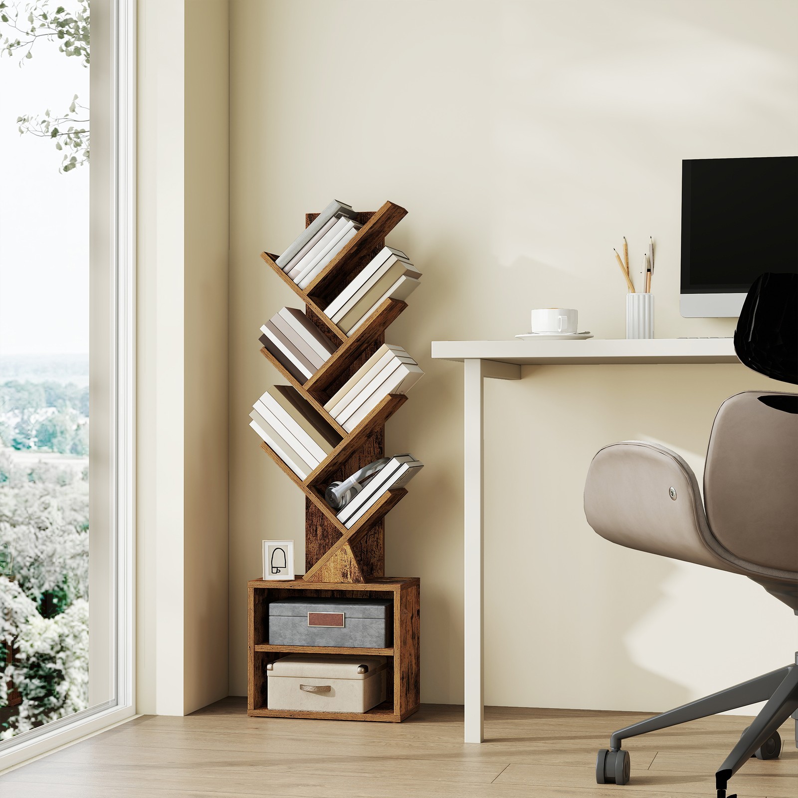 Tree-shaped freestanding shelf, bookshelf, 20 - Image 4