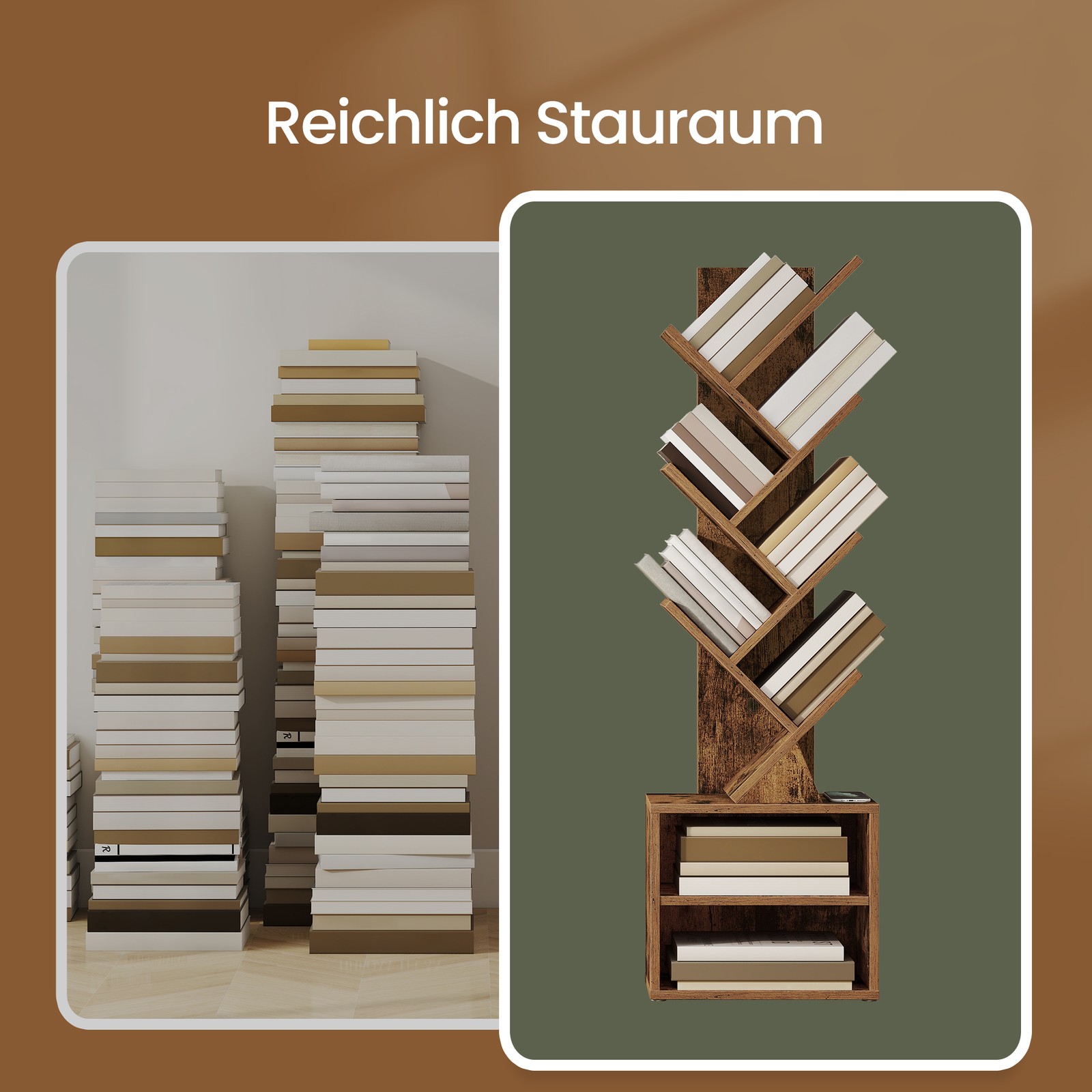 Tree-shaped freestanding shelf, bookshelf, 20 - Image 7