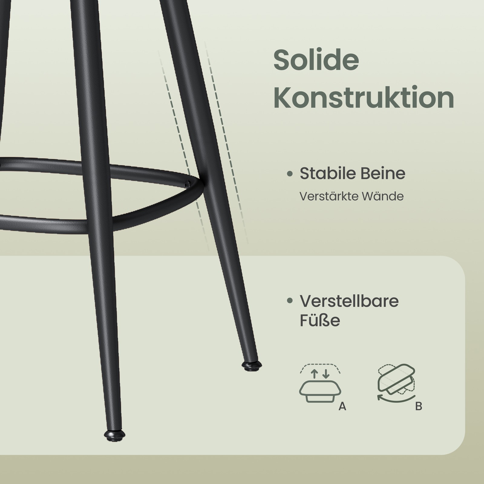 Bar Stool Set of 2, High Swivel Stools with Backrest, Faux Leather - Image 7