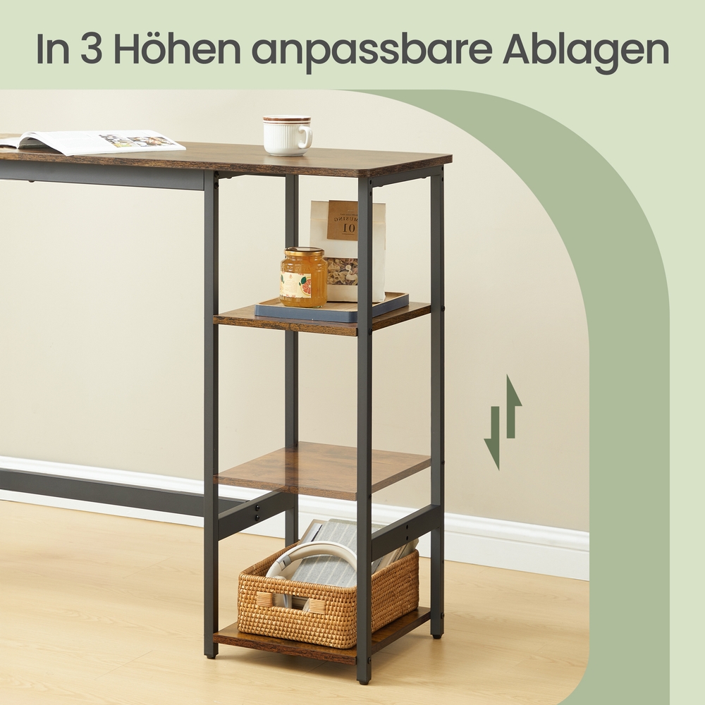 Barbordssett med hylle, spisegruppe med 2 krakker, metallunderstell - Bilde 7