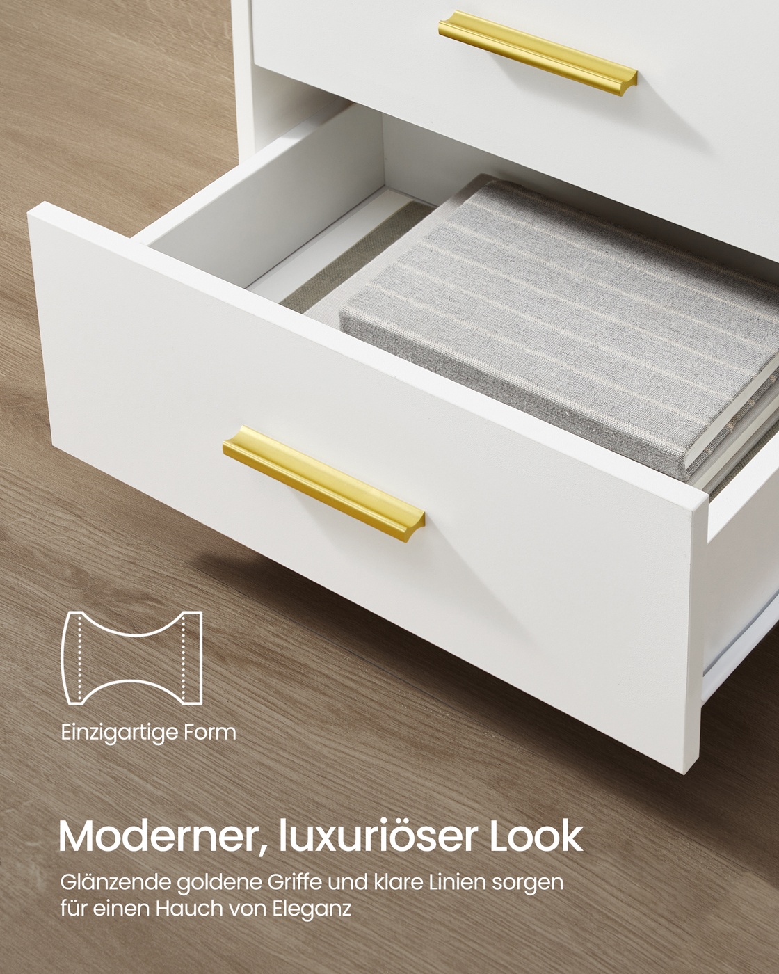 Custos Collection - Nightstand with charging station and LED in cloud white - Image 7
