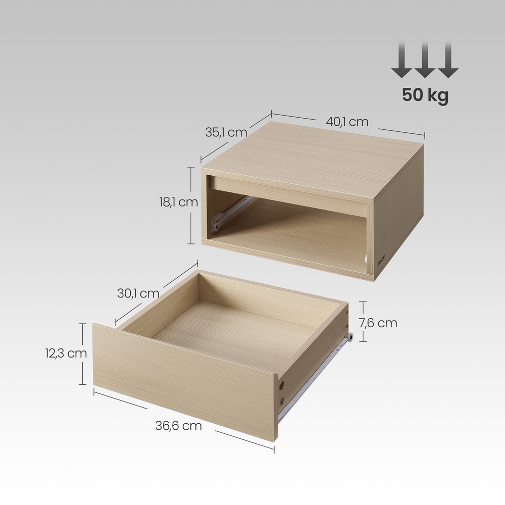 Floating nightstand, set of 2, 3 light colors - Image 3