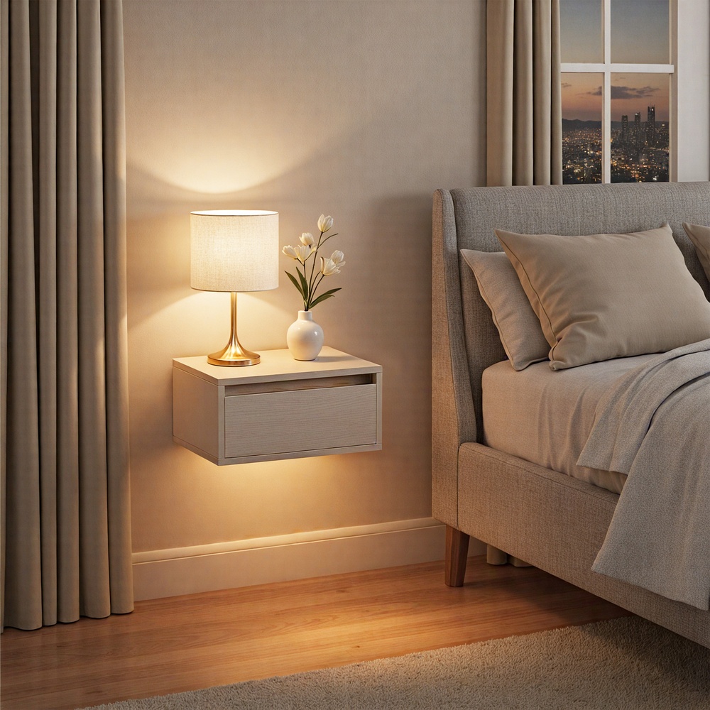 Floating nightstand, set of 2, 3 light colors - Image 4