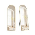 160 x 50 cm full-length mirror with curved frame made of pale gold tempered glass