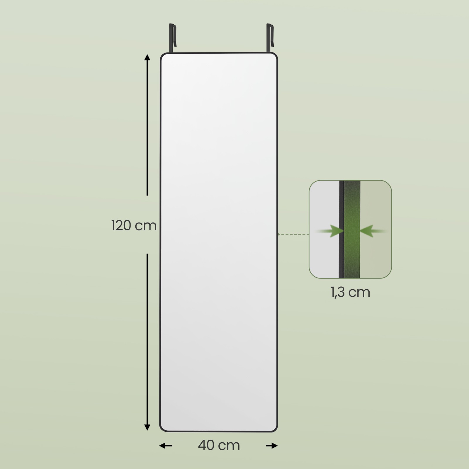 Full-length mirror, 120 x 40 cm, rectangular mirror - Image 3