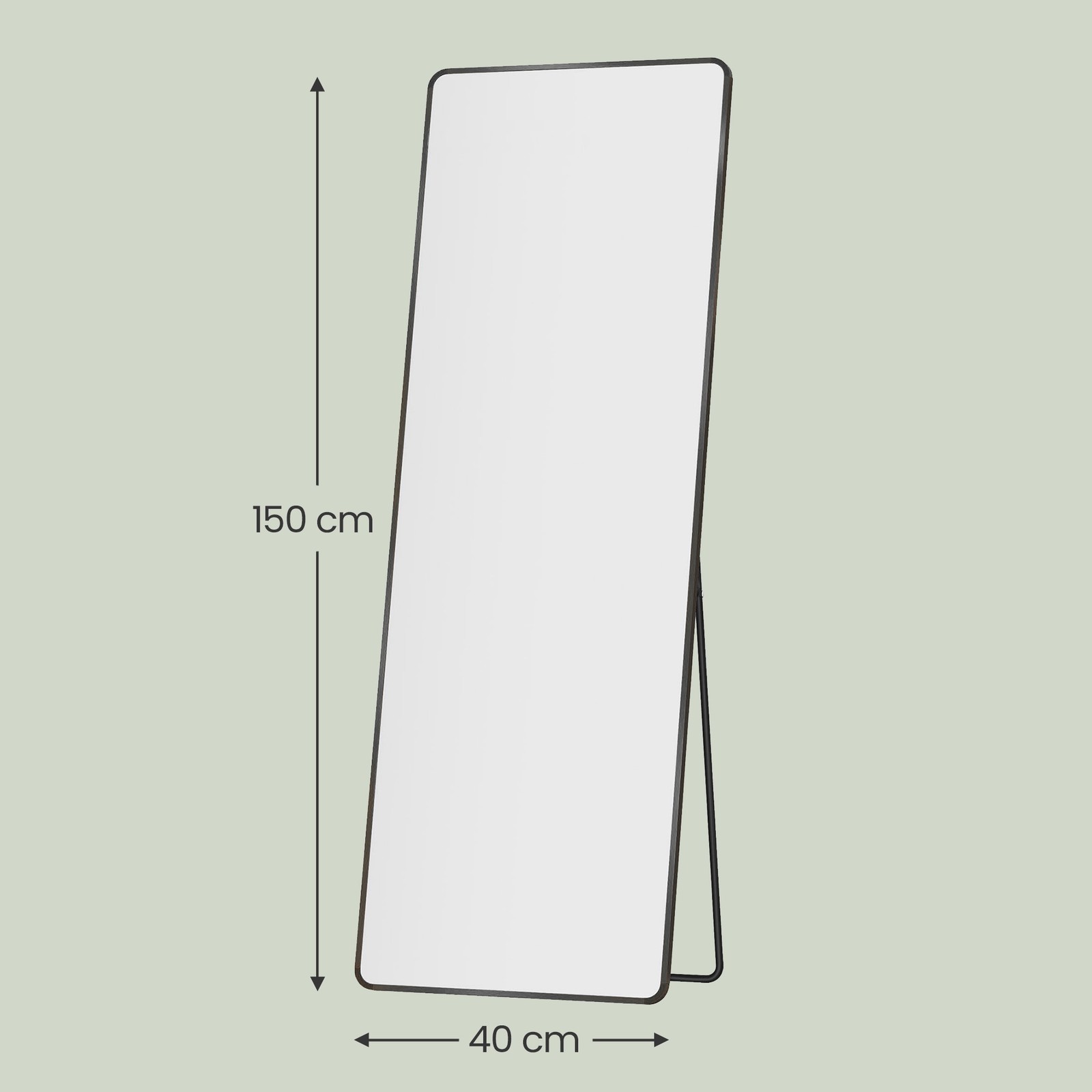 Mirror 150 x 40 cm, aluminum frame, rectangular mirror - Image 3
