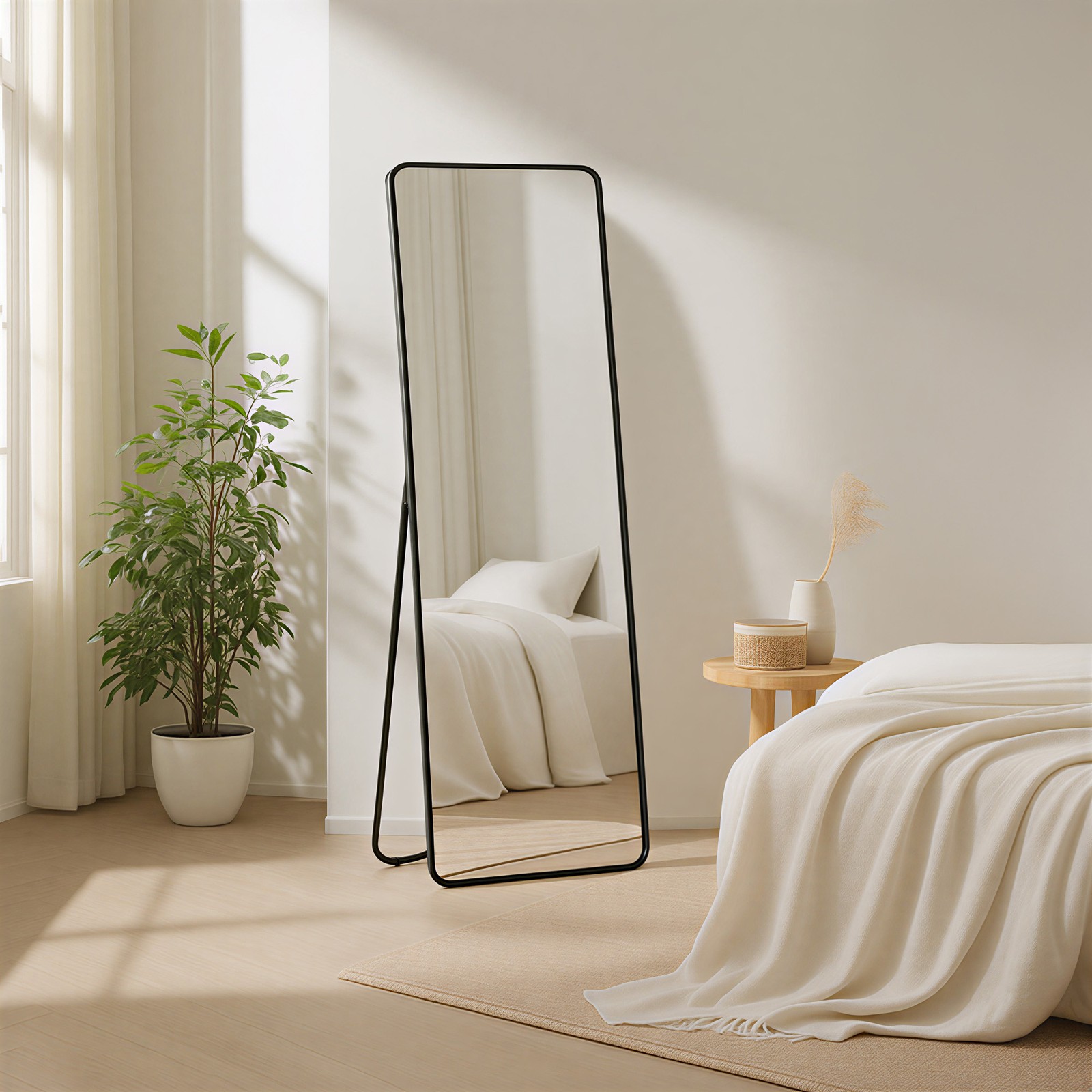 Mirror 150 x 40 cm, aluminum frame, rectangular mirror - Image 4