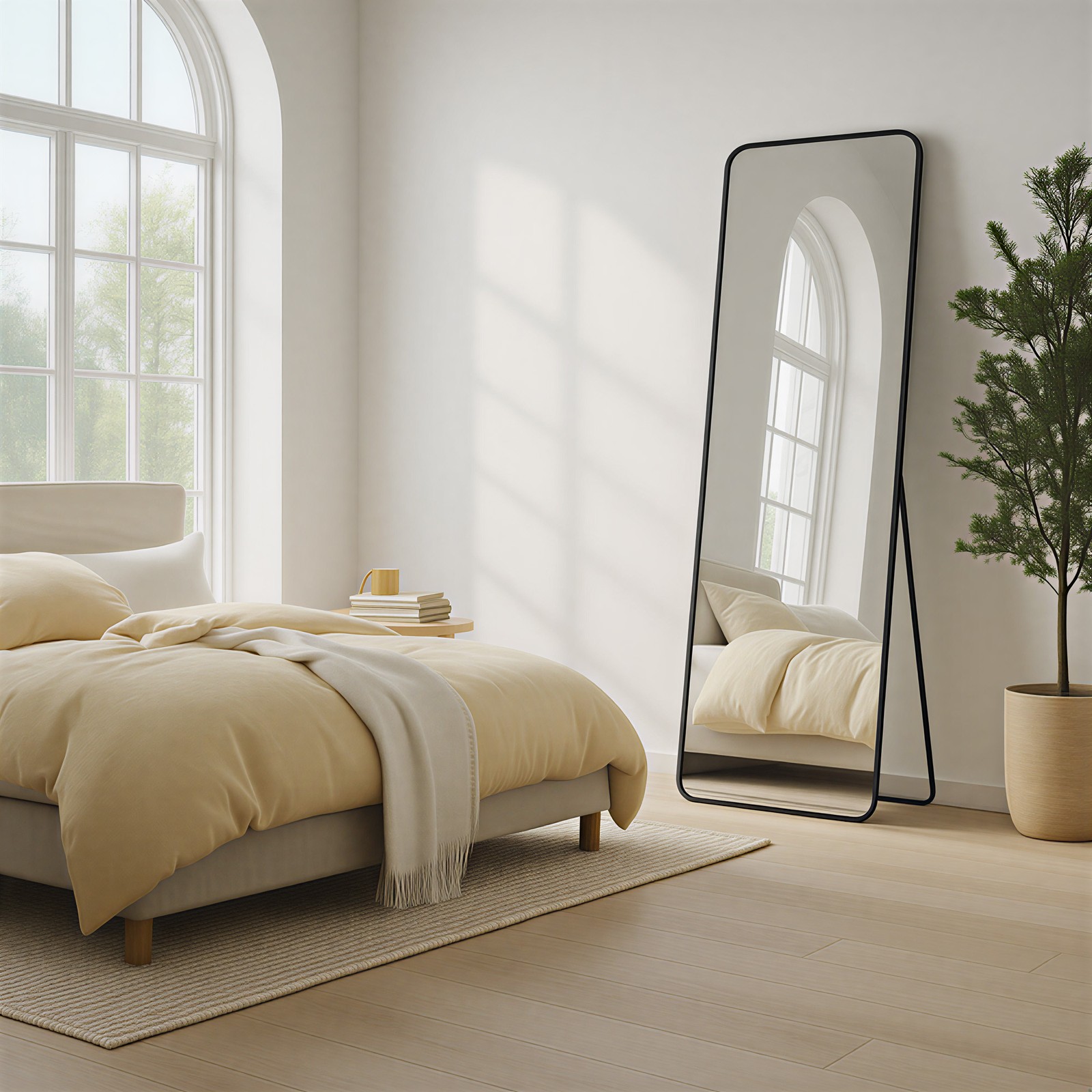 Mirror 150 x 40 cm, aluminum frame, rectangular mirror - Image 5