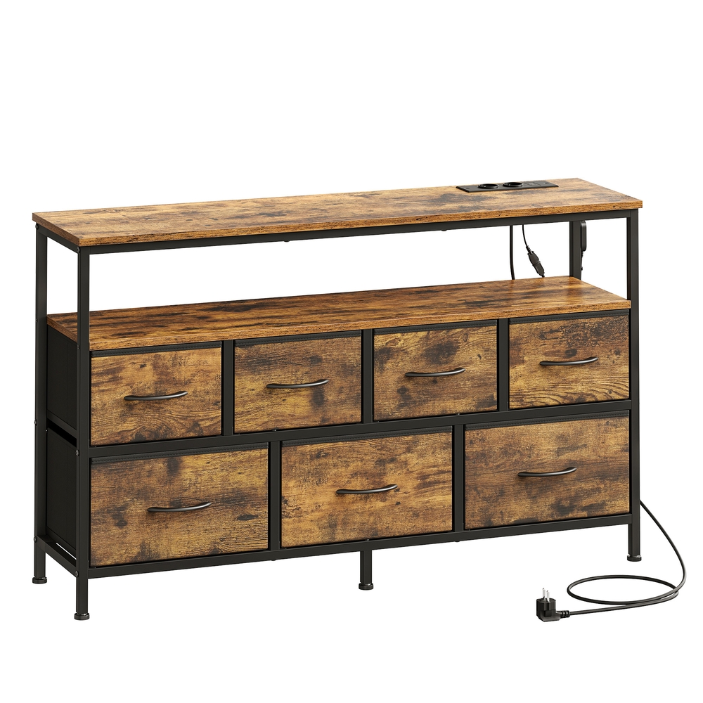 Byrå med LED-belysning, sideboard, lådskåp för vardagsrum