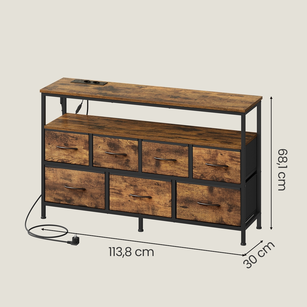 Byrå med LED-belysning, sideboard, lådskåp för vardagsrum - Bild 3