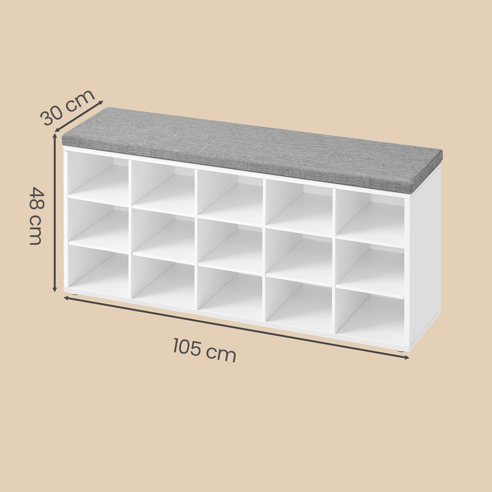 Shoe bench with storage, shoe rack with seat, bench - Image 3
