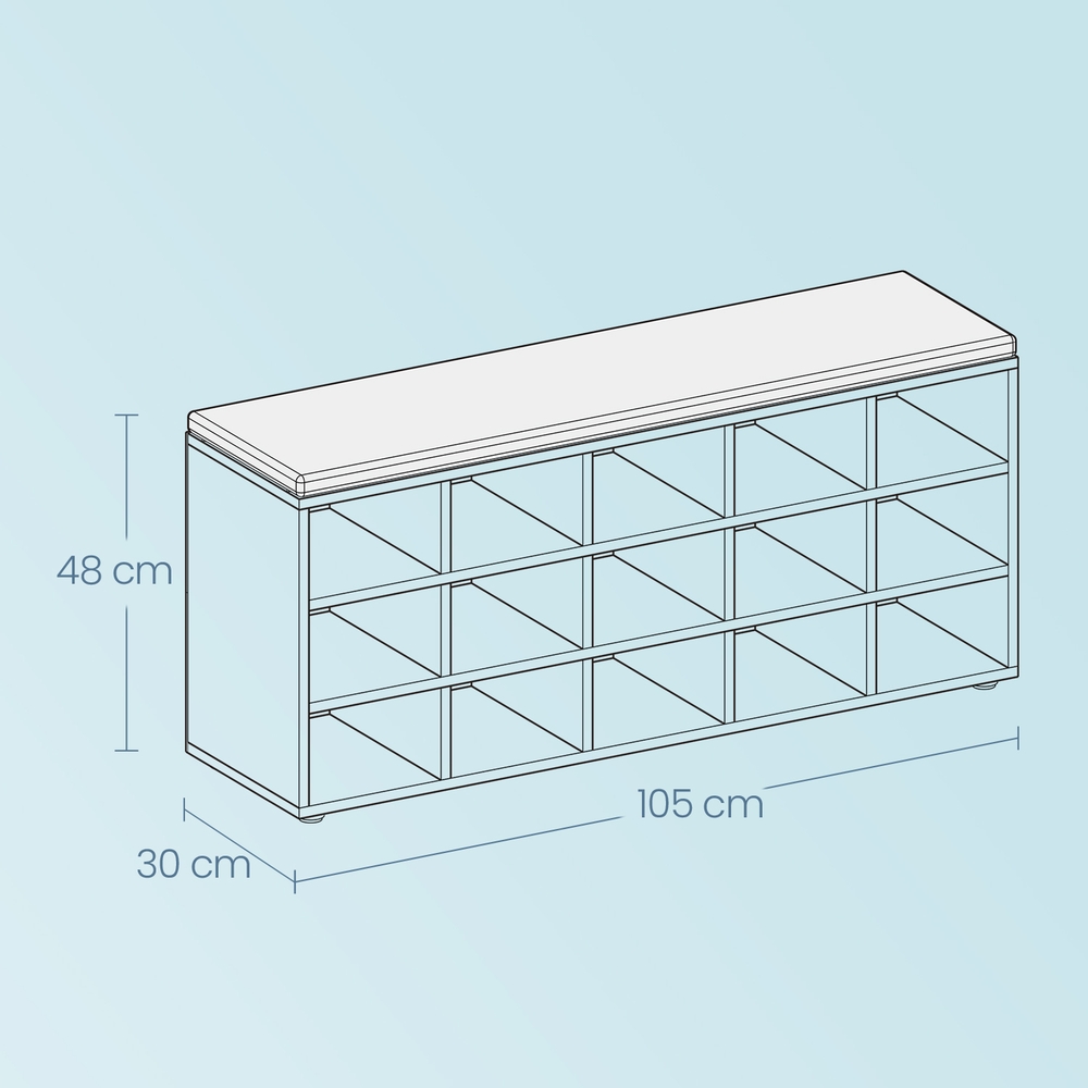 Shoe bench with storage, shoe rack with seat, bench - Image 5
