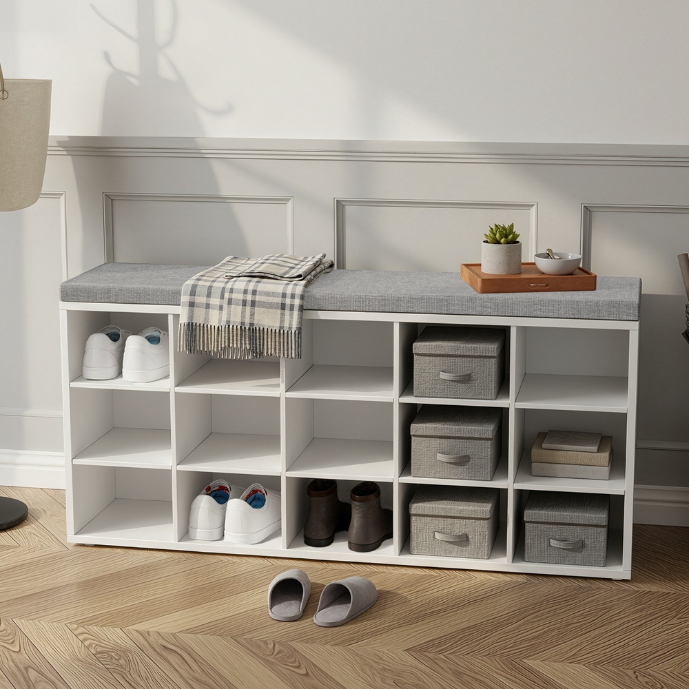 Shoe bench with storage, shoe rack with seat, bench - Image 6