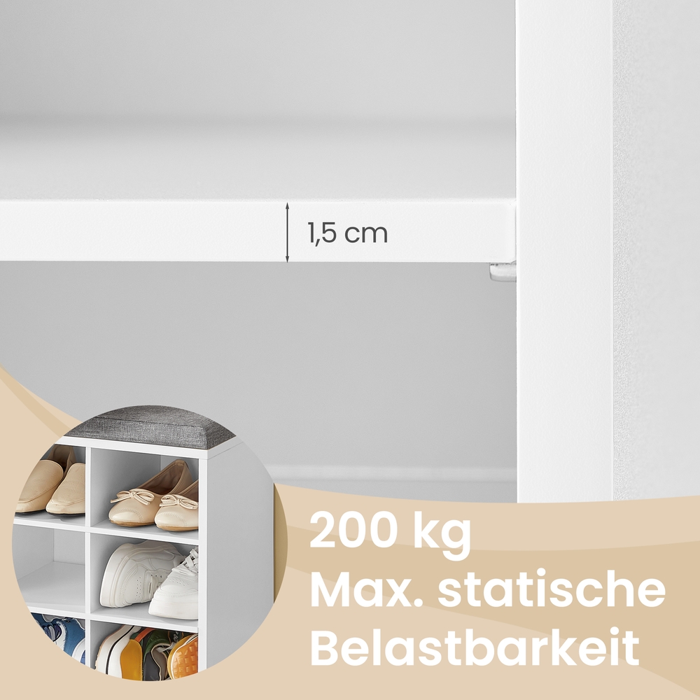 Shoe bench with storage, shoe rack with seat, bench - Image 7