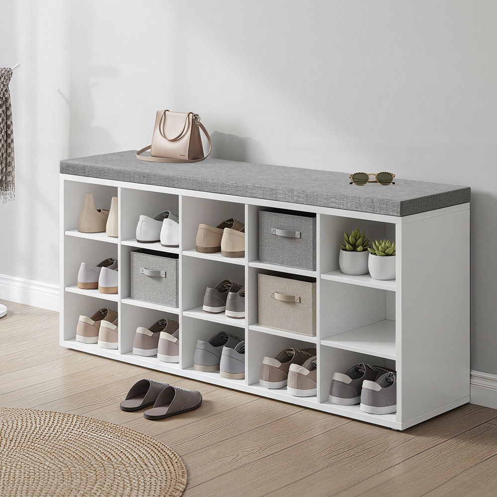 Shoe bench with storage, shoe rack with seat, bench - Image 9