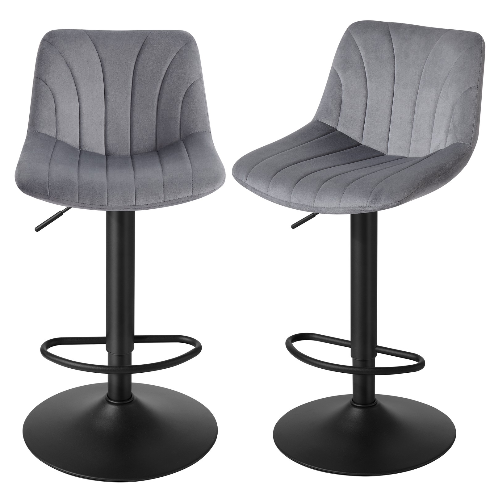 Bar stool set of 2, kitchen stools, 88–108 cm height-adjustable - Image 2