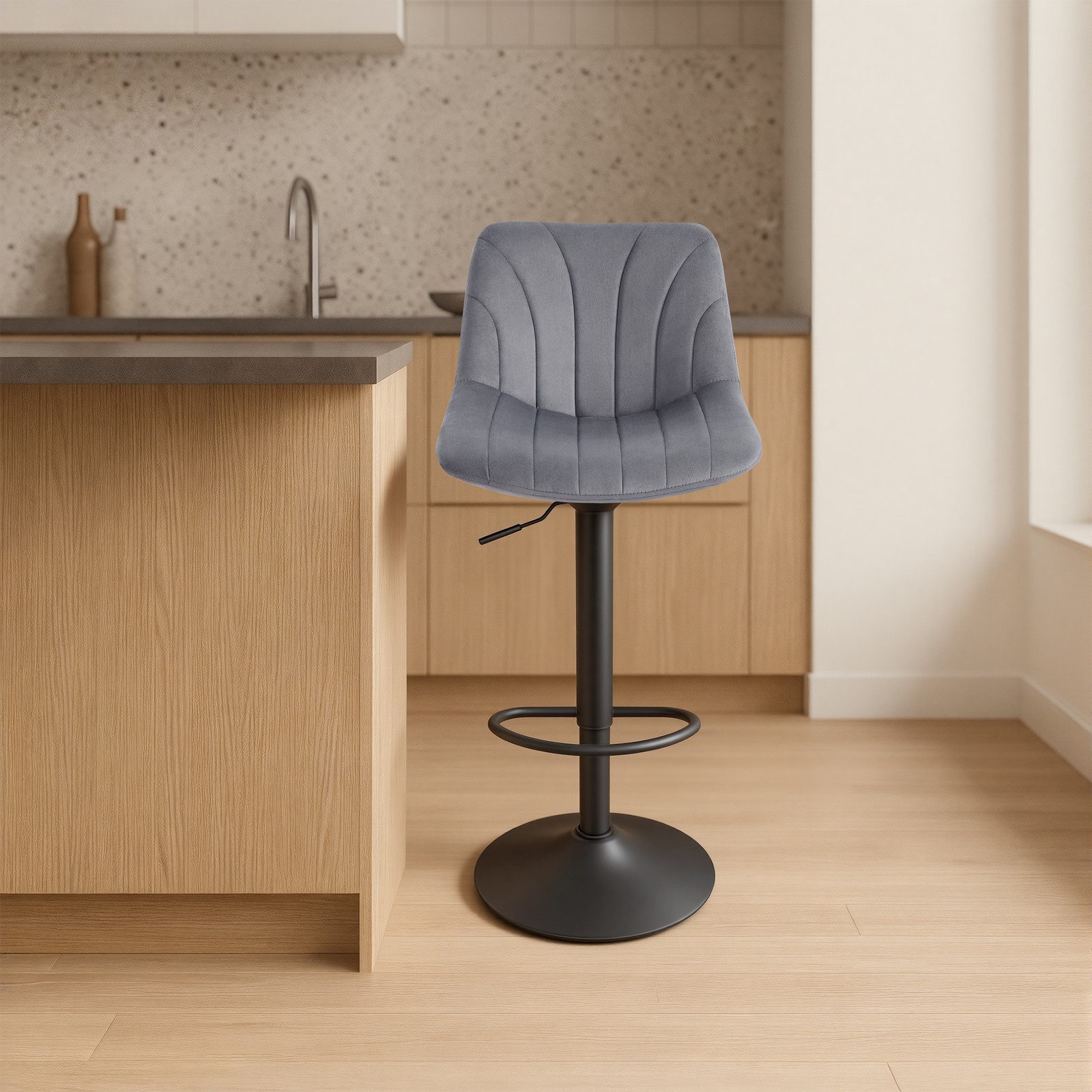 Bar stool set of 2, kitchen stools, 88–108 cm height-adjustable - Image 4