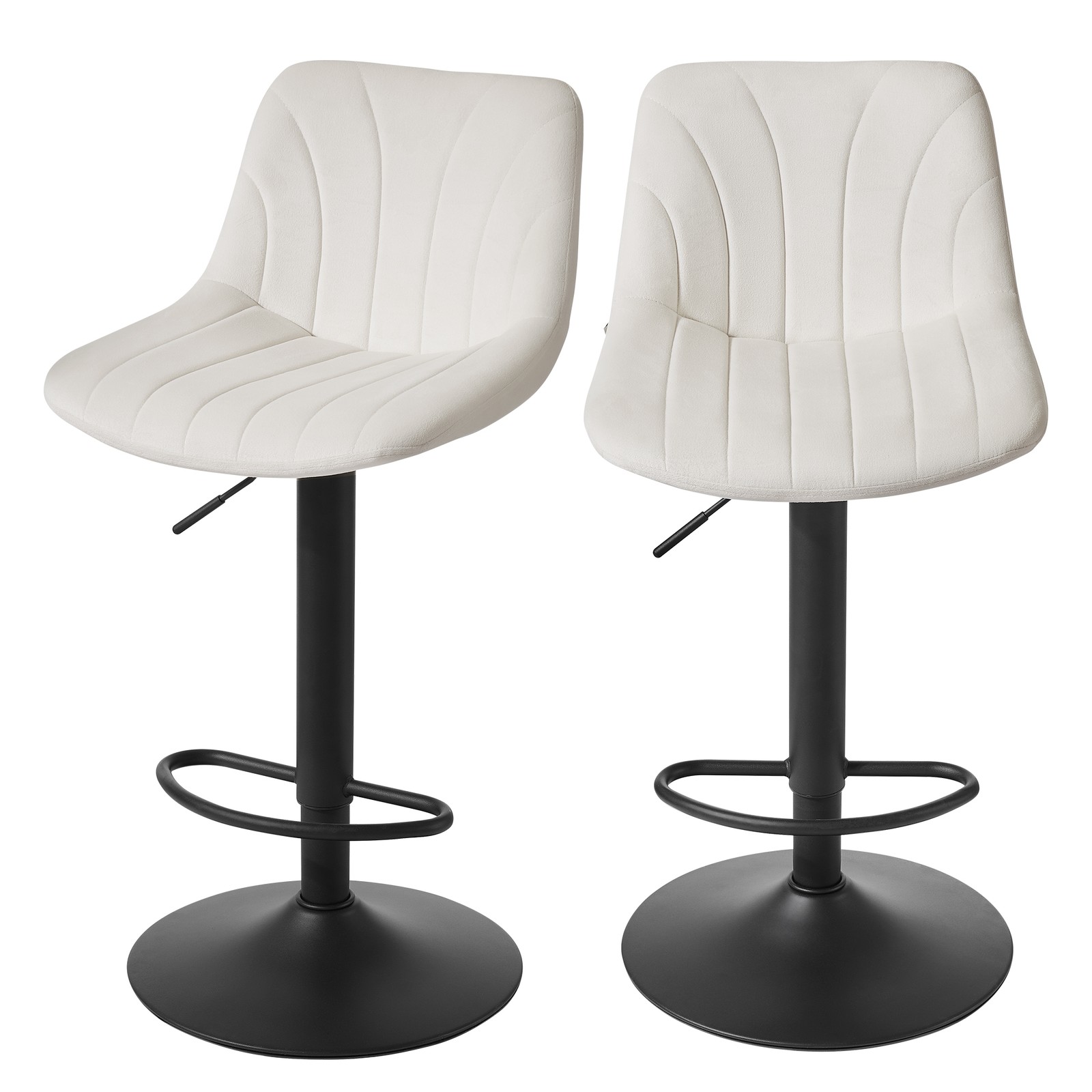 Bar stool set of 2, kitchen stools, 88–108 cm height-adjustable