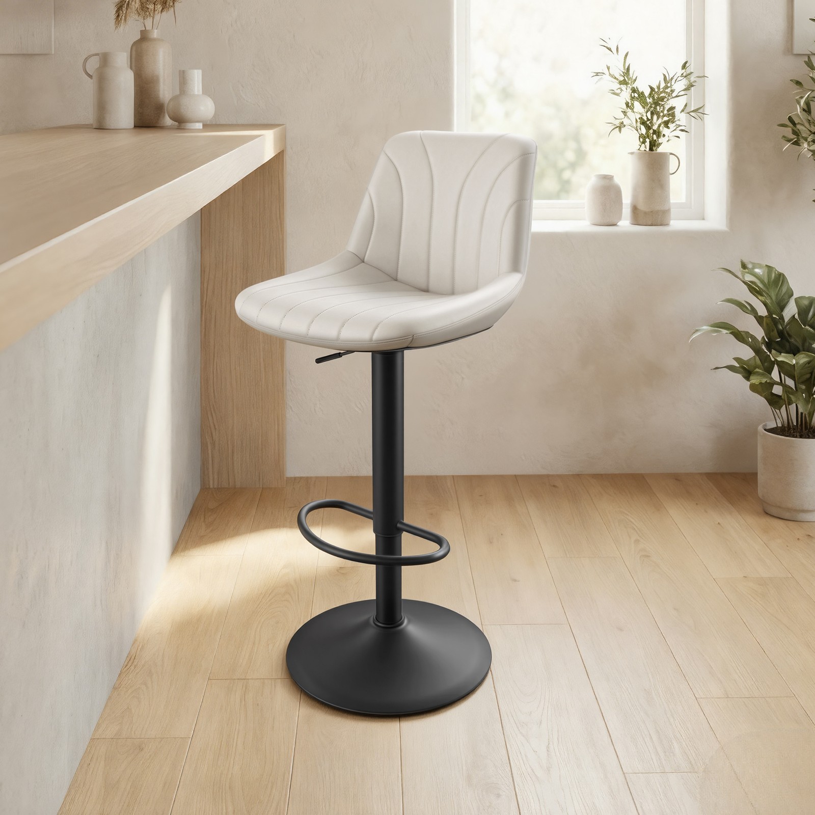 Bar stool set of 2, kitchen stools, 88–108 cm height-adjustable - Image 3