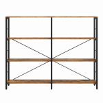 VASAGLE bokhylla, fristående hylla med 6 hyllplan, 30 x 120 x 172,5 cm, industridesign, för vardagsrum, arbetsrum, balkong, kök, vintagebrun-svart
