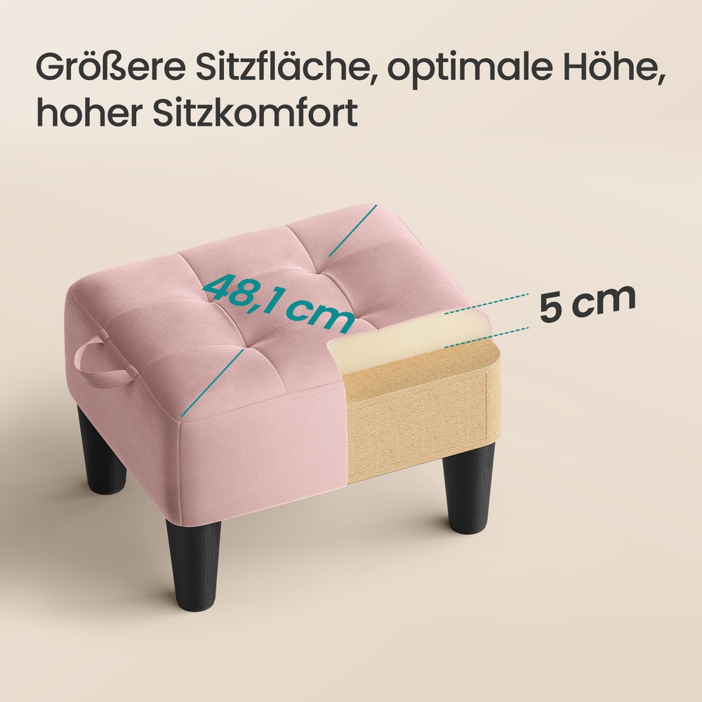 Siddepuf, fodskammel, fløjl - Billede 7