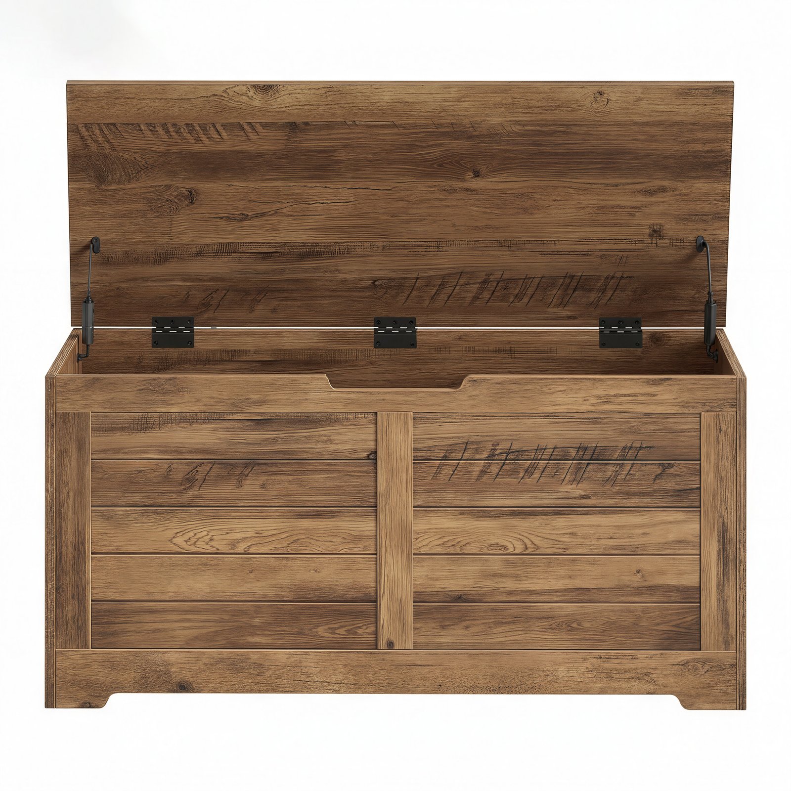Shoe bench, bench with storage, storage chest with 2 safety hinges