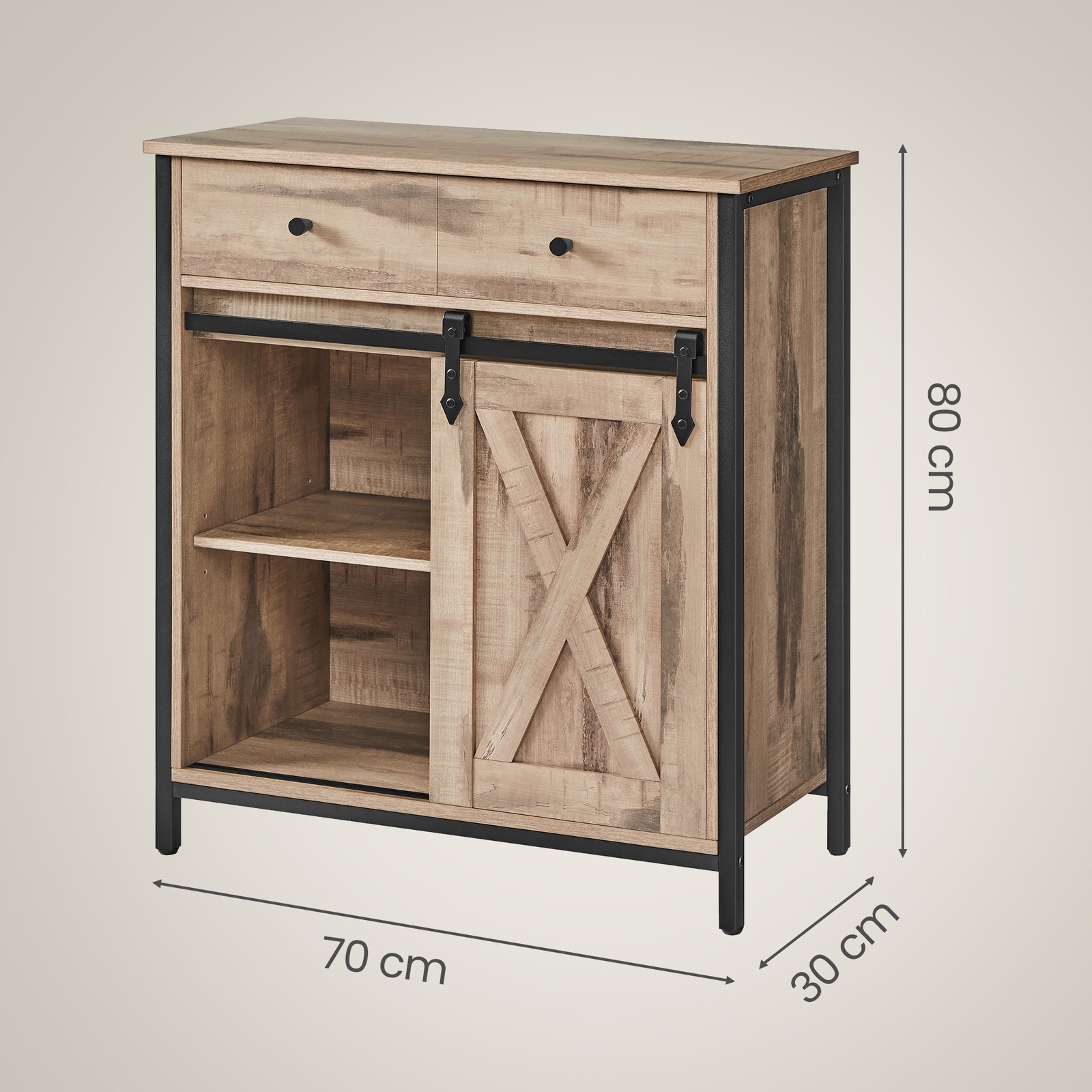 Sideboard with sliding door, living room storage cabinet, freestanding TV cabinet - Image 7