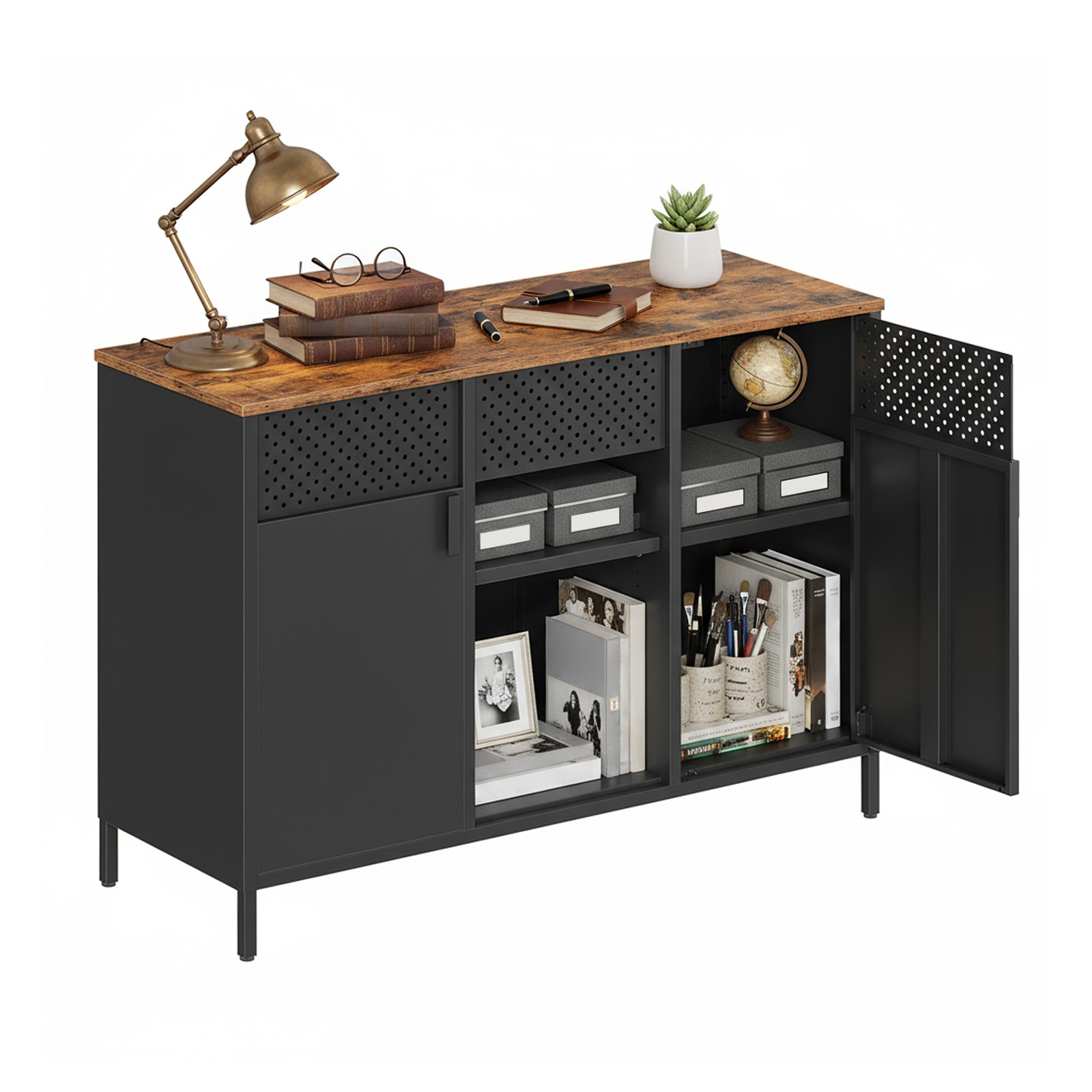 Sideboard, storage cabinet with double doors, magnetic closure - Image 2