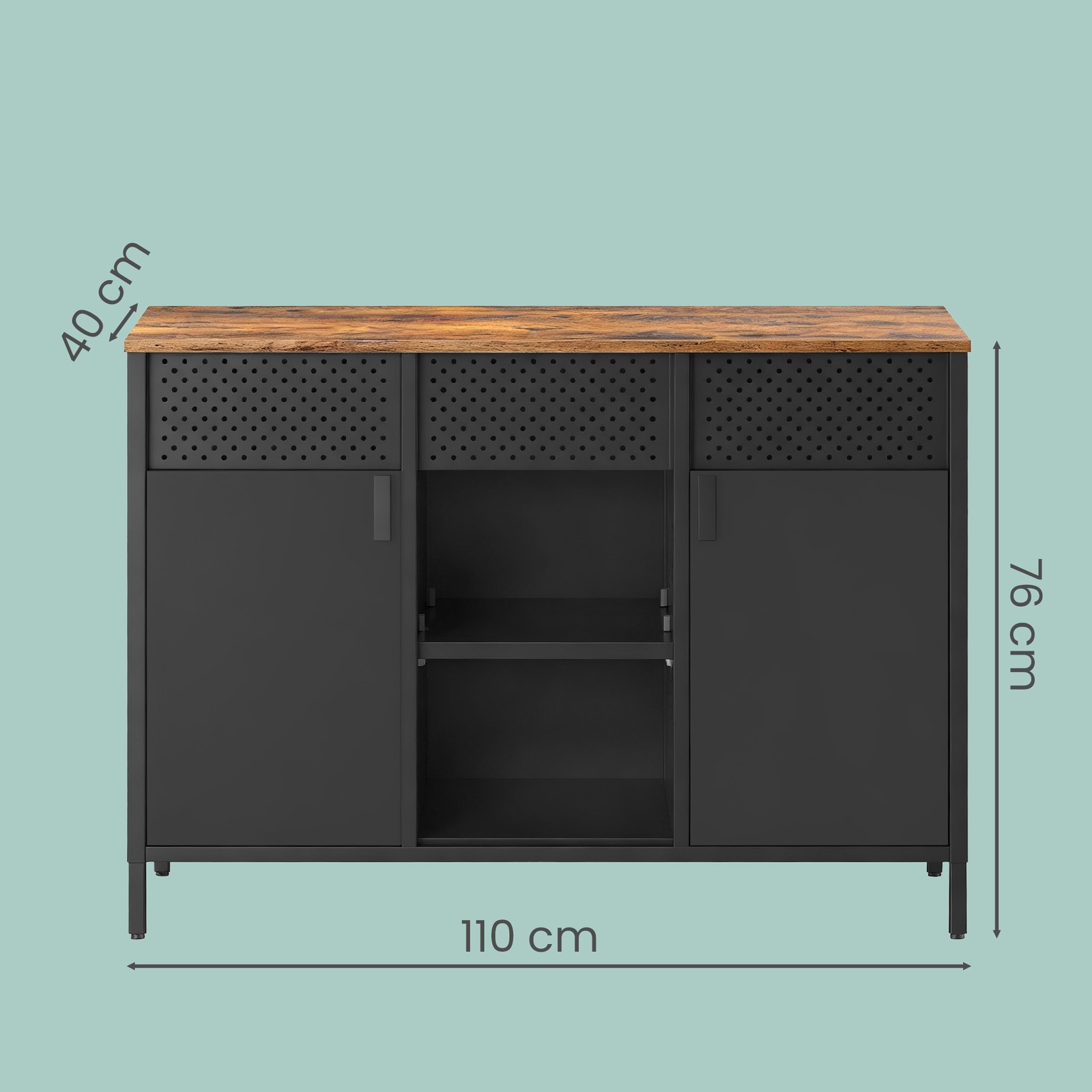 Sideboard, storage cabinet with double doors, magnetic closure - Image 3