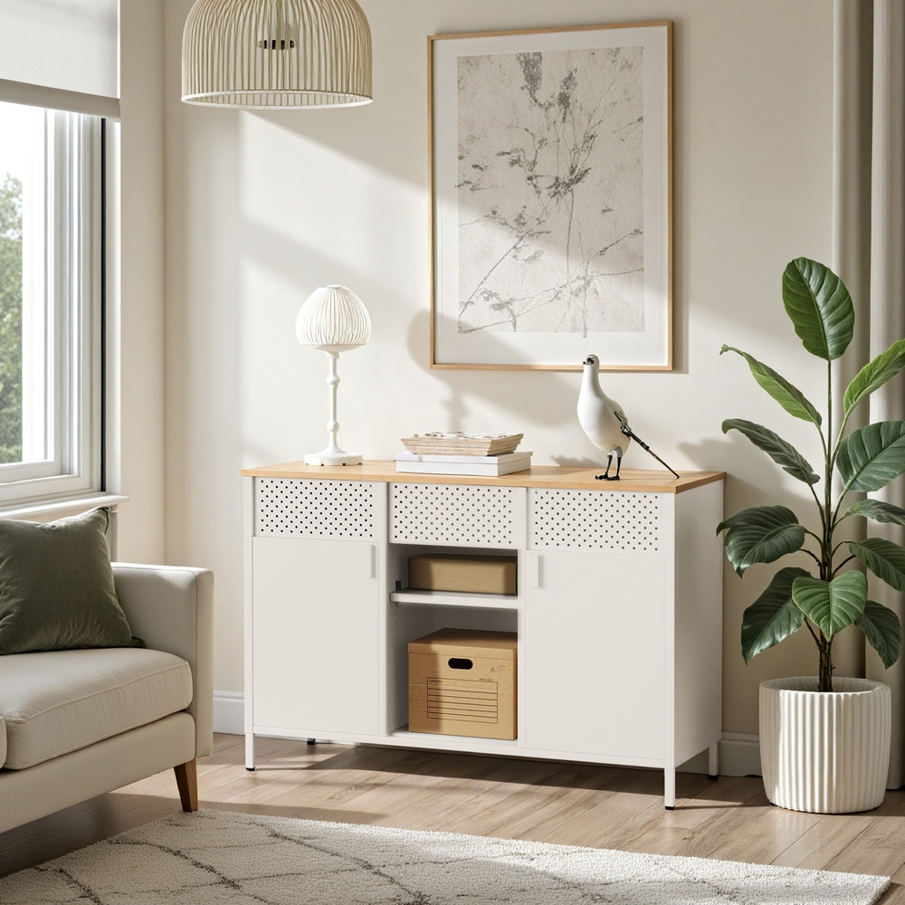 Sideboard, storage cabinet with double doors, magnetic closure - Image 3
