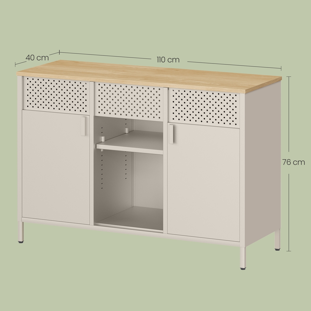 Sideboard, storage cabinet with double doors, magnetic closure - Image 4