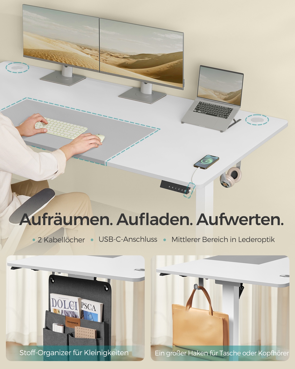 Electric height-adjustable desk 180 x 80 cm - Image 5
