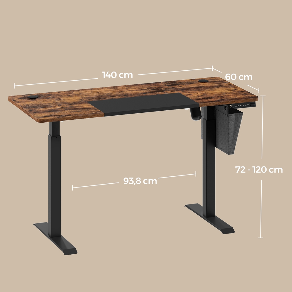 Electric height-adjustable desk, 140.1 x 60 - Image 3