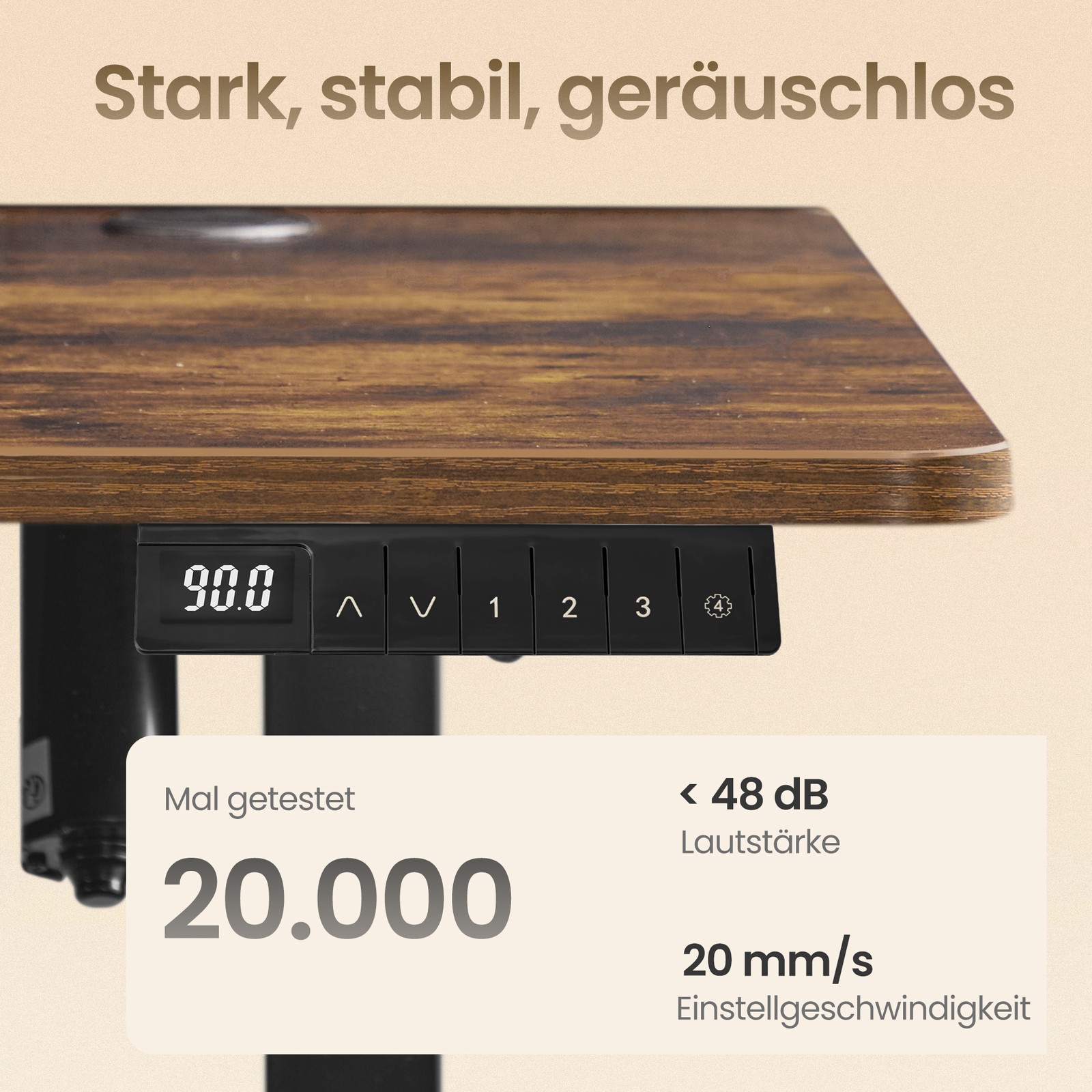 Height-adjustable standing table, 180 x 80 cm, memory function - Image 4