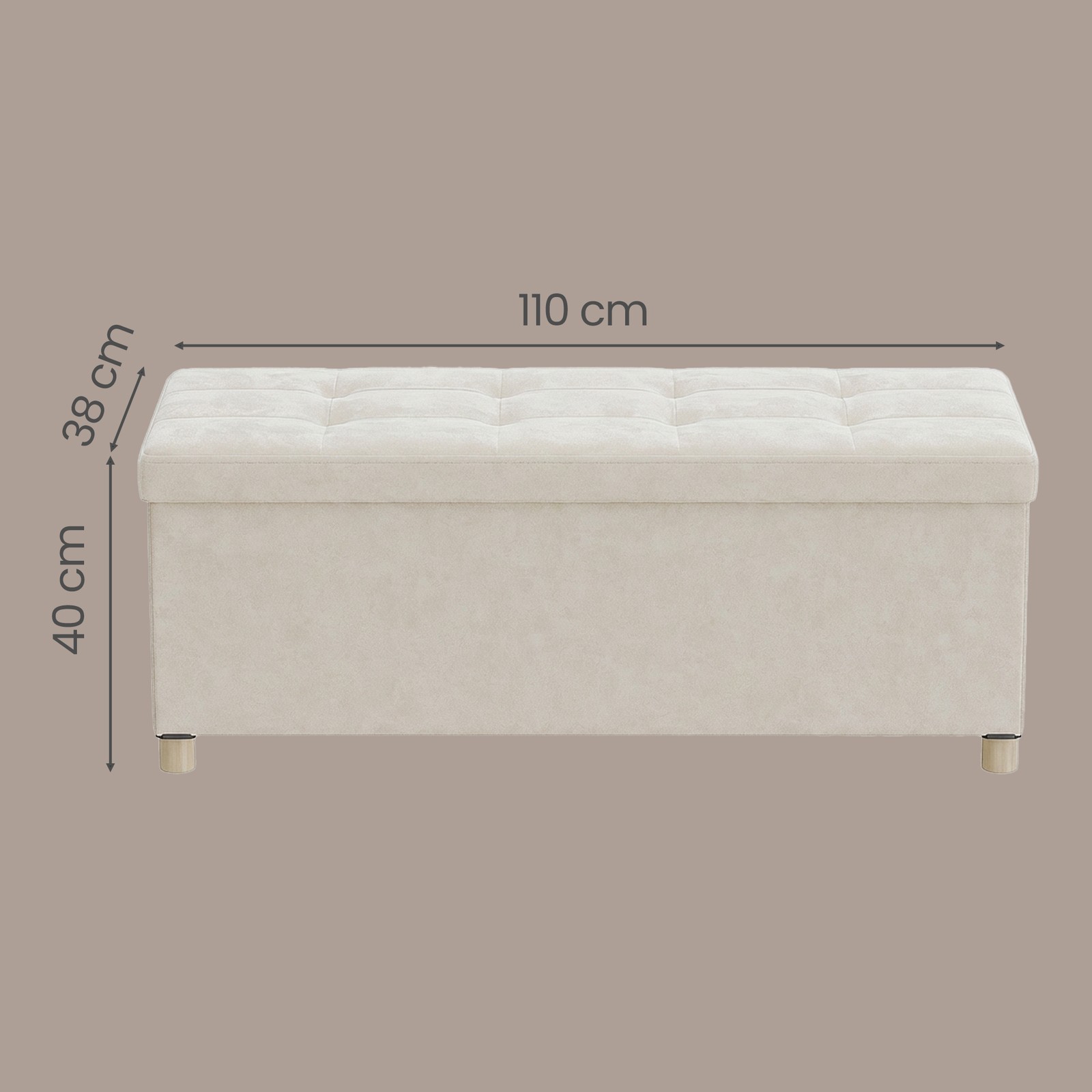 Ottoman, bench with storage, 38 x 110 x 40 cm - Image 3