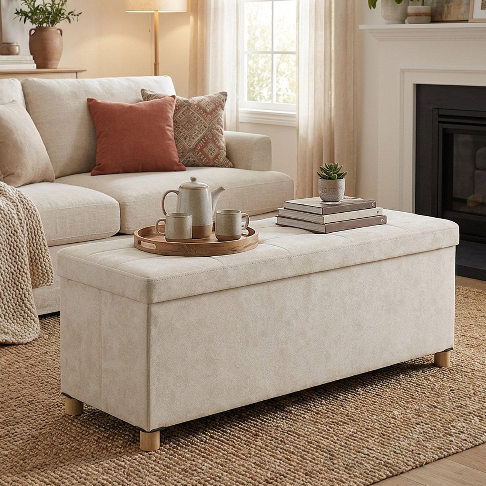 Ottoman, bench with storage, 38 x 110 x 40 cm - Image 5